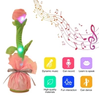 plush dancing flower toy singing rose doll lovely decor dancing cactus repeats what you say electronic plush toy with 60 songs