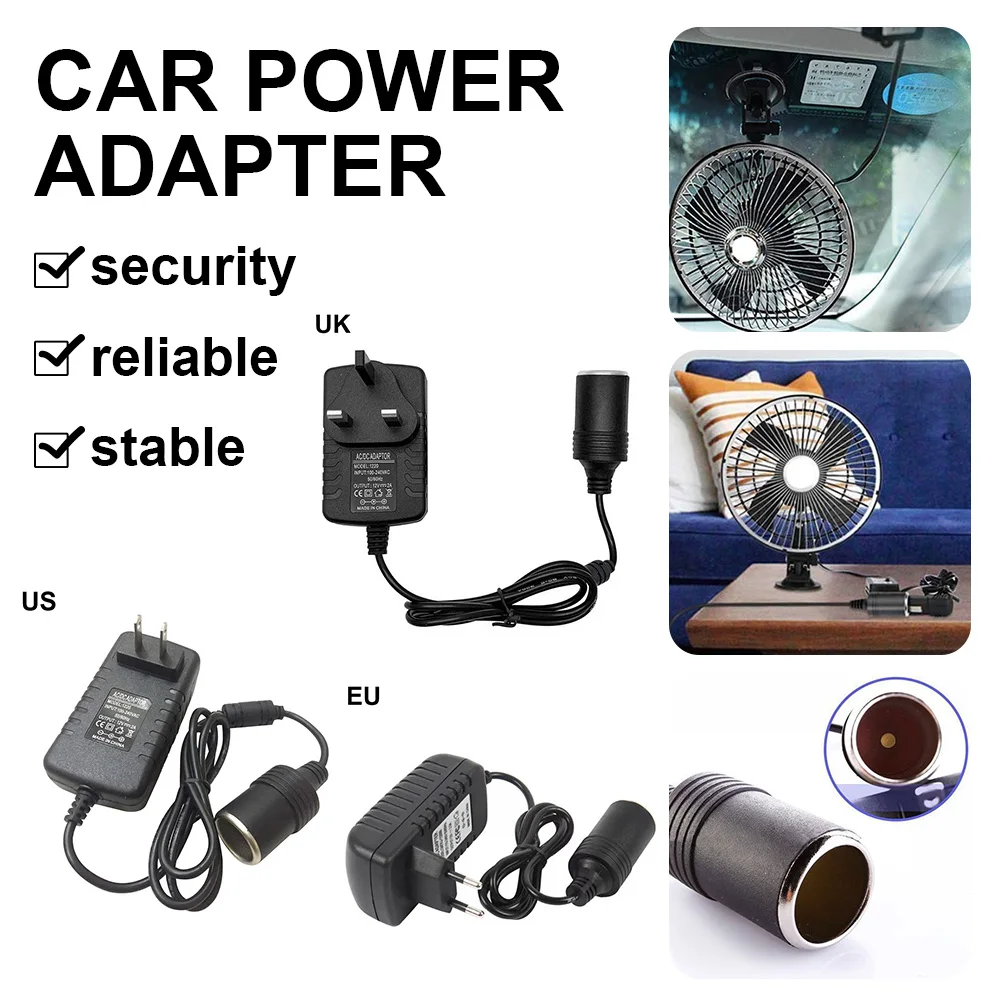 

New Universal 220V-240V AC To 12V DC Car Lighter Power Adapter Wall Plug Socket Converter Car Cigarette Lighter Charger Rck