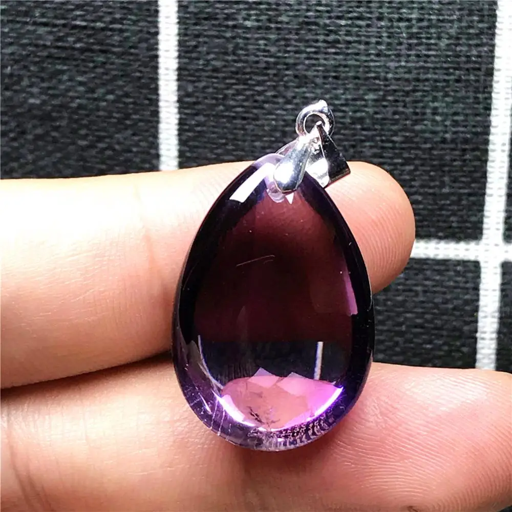 Кулон из 100% натурального фиолетового аметиста для женщин и мужчин прозрачный