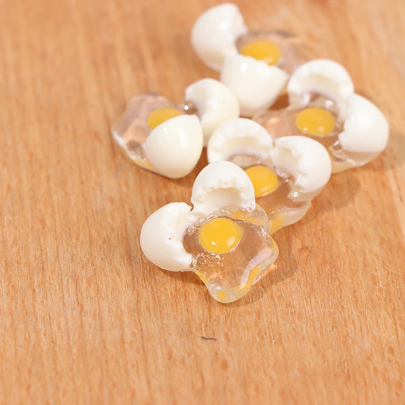 

5pcs/lot 1:12 Scale Dollhouse Miniature Mini Broken Egg Model DIY Kitchen Egg Food Diy Resin Toys Accessories
