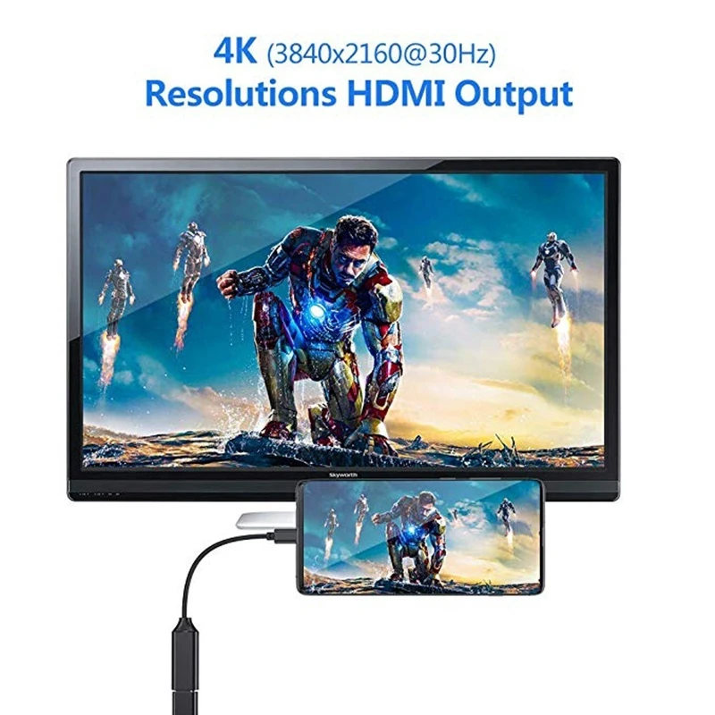 Кабель-адаптер для MacBook Chromebook Samsung S8 S9 Type C-HDMI Ultra HD 4k USB 3 1 HDTV | Электроника