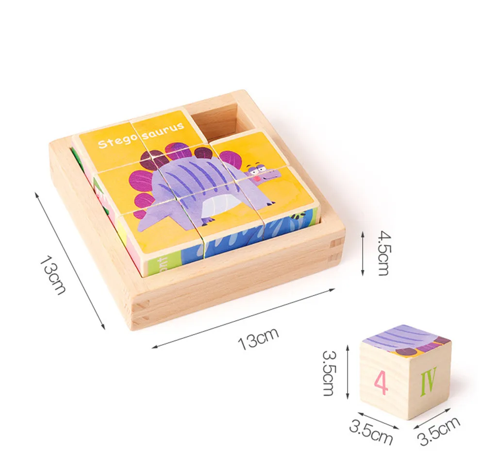 

9PCS Early Learning Blocks For baby Wooden Cartoon Blocks Stacking Blocks Baby Puzzle Block Set For Toddlers Y47