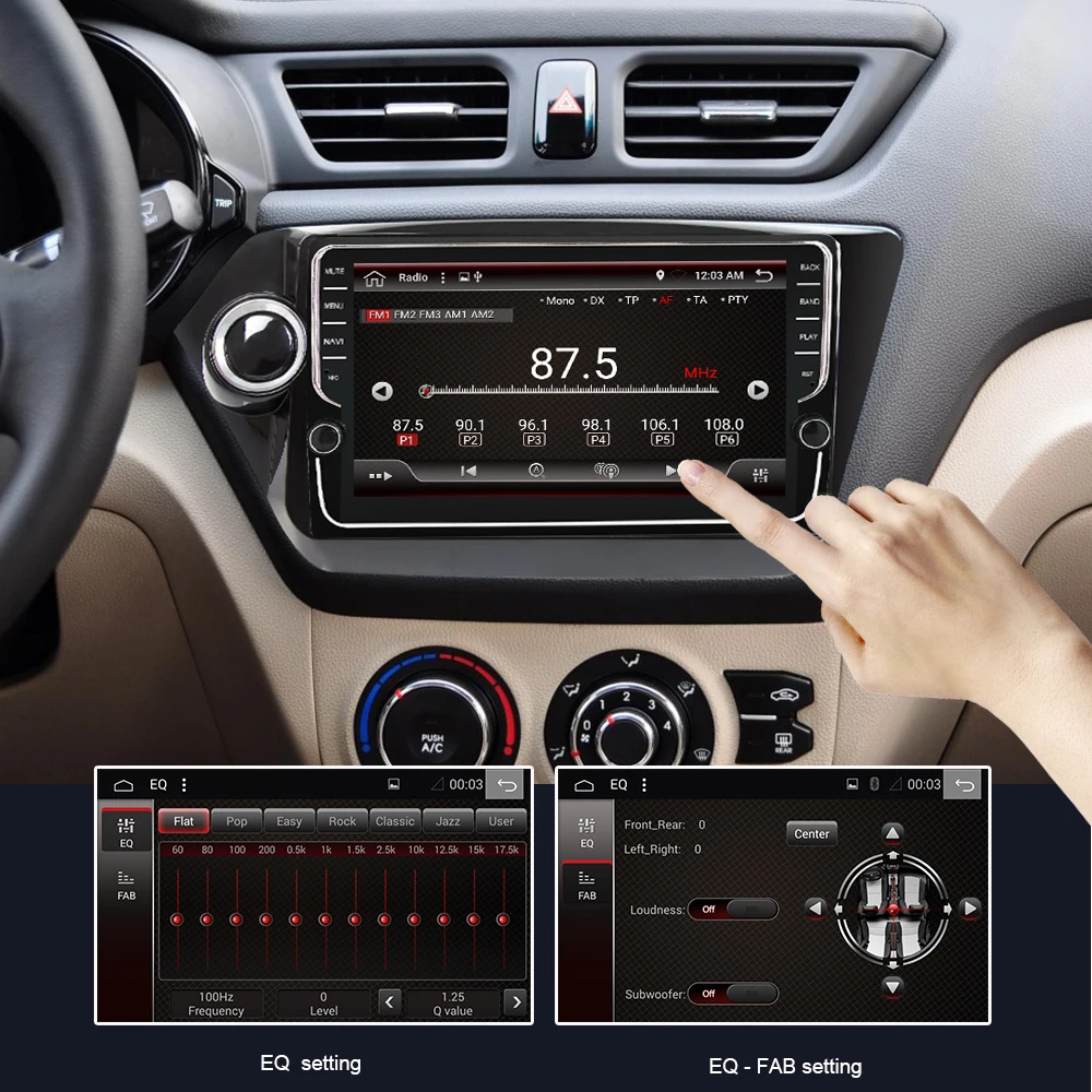 Eunavi 2 Din Автомобильный мультимедийный плеер gps Android 9 DVD помощи при парковке радио для Kia k2 RIO 2010 2011 2012 2013 PX6 4G+ 64G