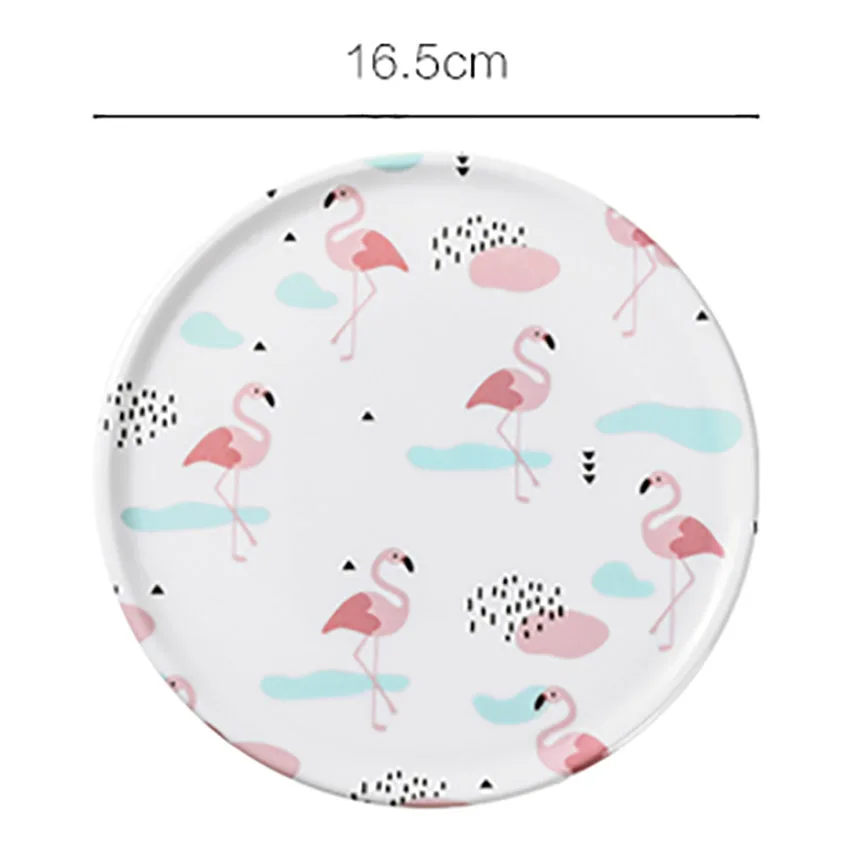 1 шт. Симпатичные фарфоровые пластиковые подставки под чашки с фламинго коврики