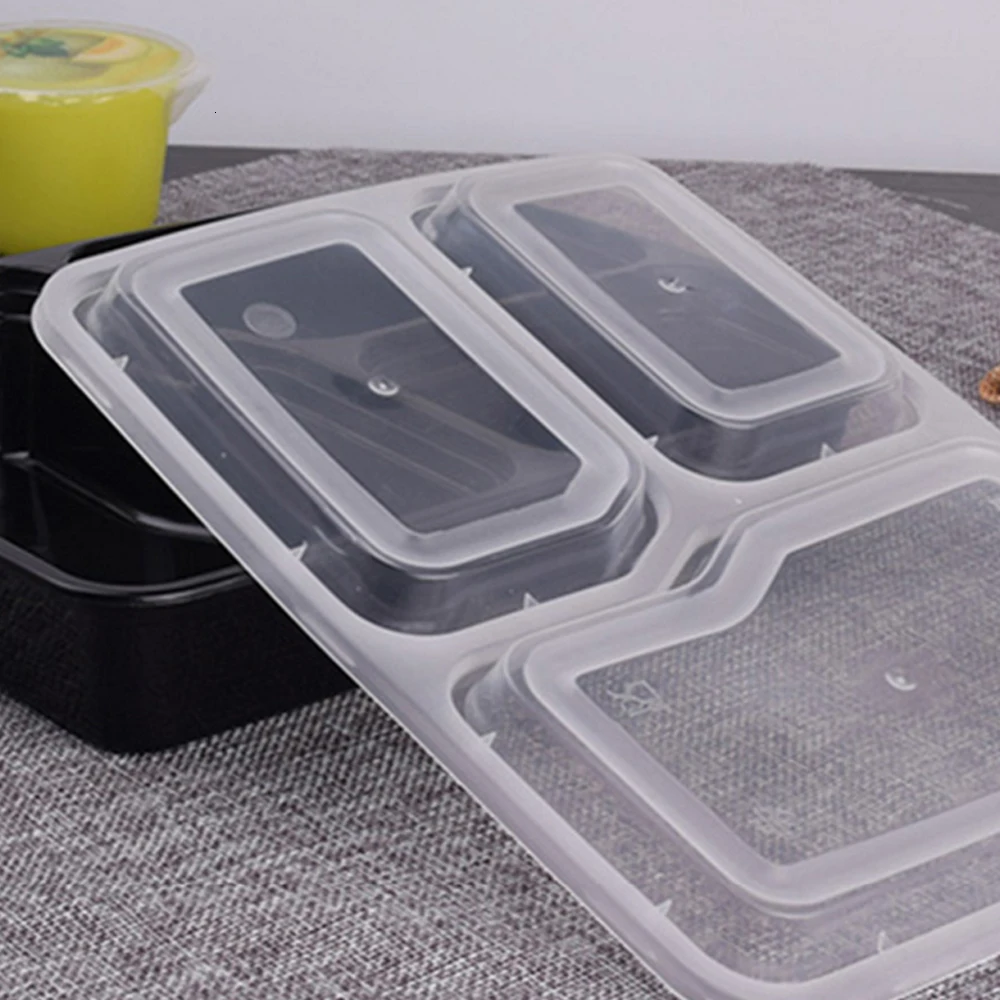 10X Bento Box Ланчбокс пищевой контейнер приготовление пищи ланч бокс 3 отсека многоразовые контейнеры для микроволновки дома
