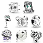 Оригинальные декоративные ажурные цифровые Подвески в виде бабочки, гашиштег, символы, подходят для фотографий, искусственное серебро 925 пробы