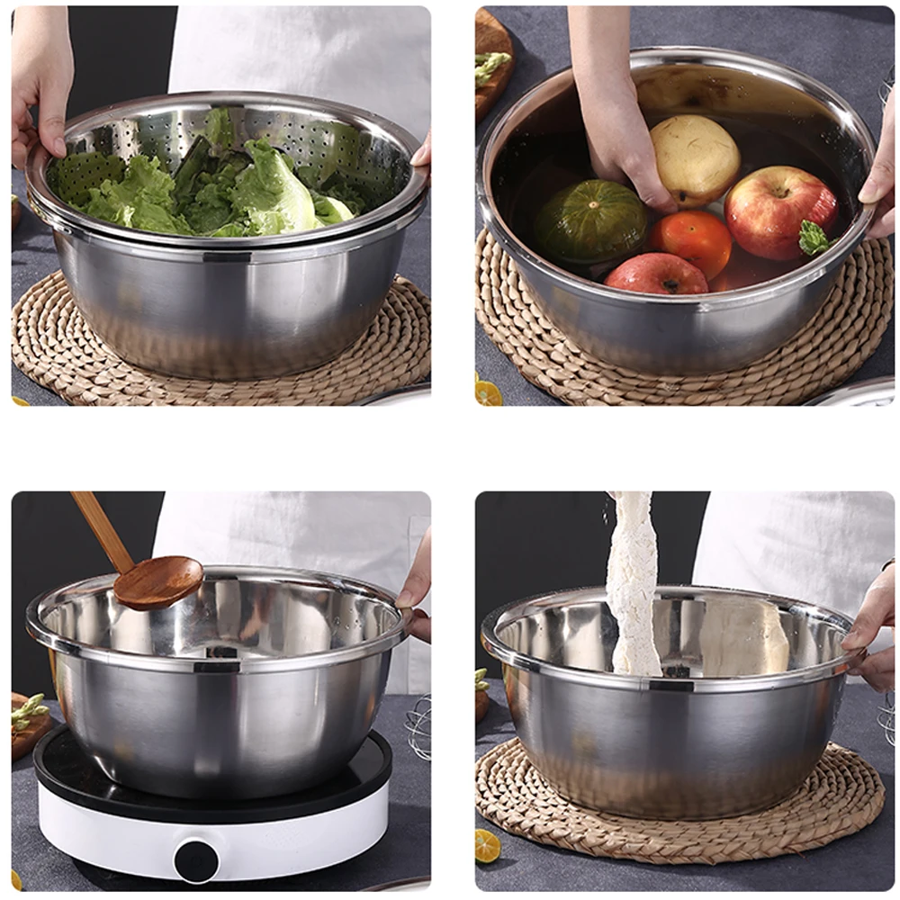 3 In 1 Multifunctional Kitchen Grater Cheese With Stainless Steel Vegetable Slicer Cutter Drain Basin For Fruit Salad Maker Bowl | Дом и сад
