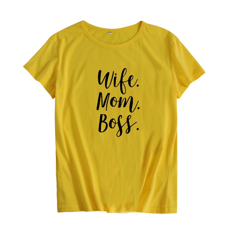 Женская футболка с надписью MOM BOSS черно белая для вечеринки 2019|Футболки| |