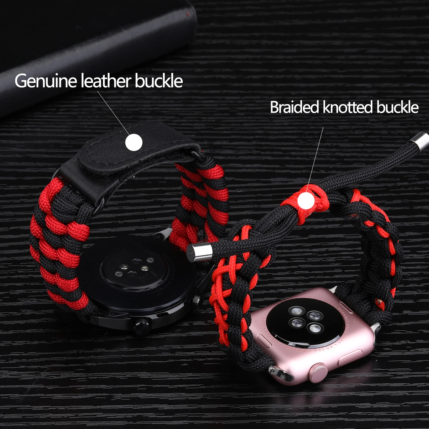 20 22mm Strap For Samsung Galaxy Watch 3 41 45mm Watch Strap For Huawei  Watch GT 2e GT2 46mm Leather Clasp Nylon Rope Bracelet