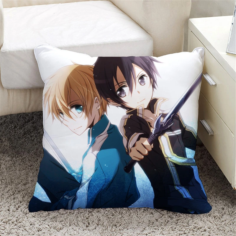 Япония Аниме Меч Арт Онлайн Мультфильм САО Кирито Юки Асуна Двусторонняя Подушка
