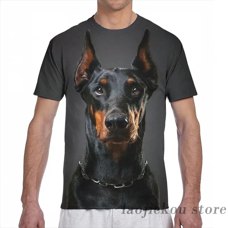 Футболка Doberman с принтом для мужчин и женщин модный топ коротким рукавом