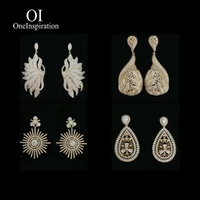 new store exclusively enjoys cz zirconia creative earrings suitable for elegant ladies and brides wedding jewelry accessories