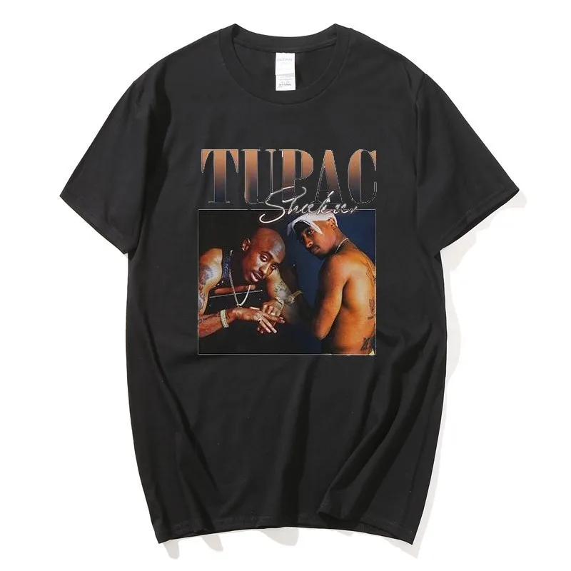 Черная футболка Tupac 2pac с шакуром футболки в стиле хип-хоп Makaveli Rapper Snoop Dogg Biggie Smalls EM J