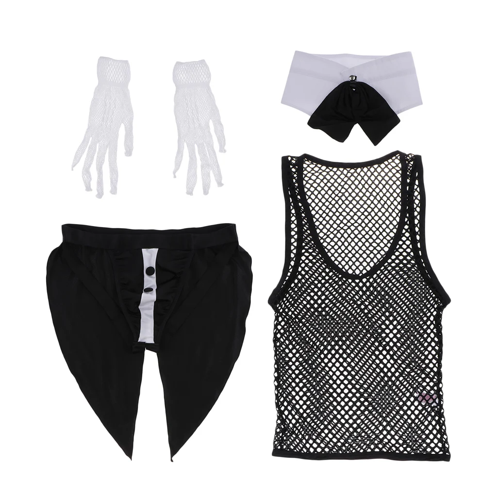 Мужской сексуальный костюм детектива для косплея топ с воротником Клубное