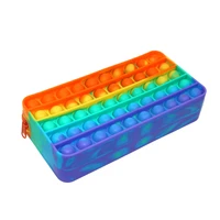 popits pencil case simples sensory silicone bubble stationery storage bag for children pops its rainbow