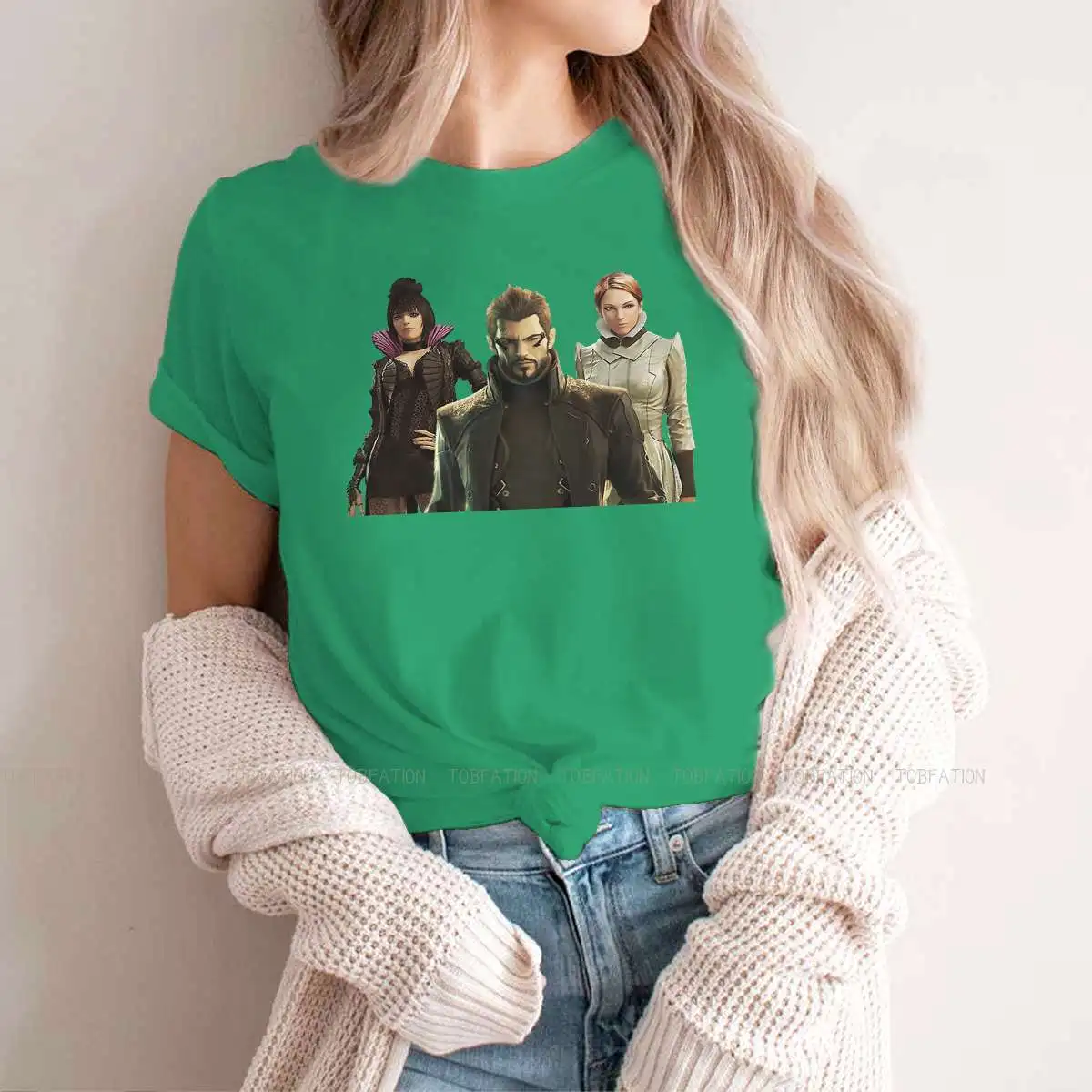 

Футболка Deus Ex с изображением человеческой революции для женщин и девушек, мягкая летняя рубашка в стиле ретро, пушистая футболка высокого к...