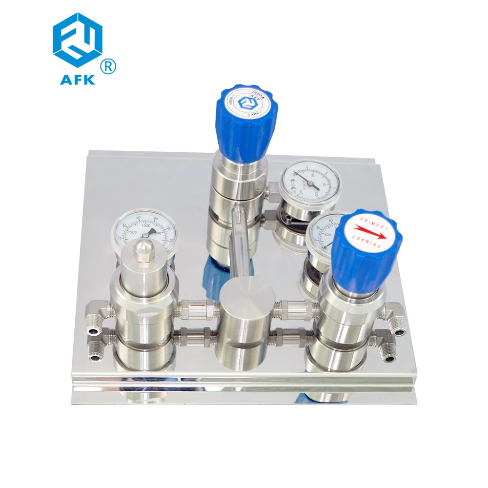 Полуавтоматический переключатель 200 бар двухцилиндровая газовая панель для