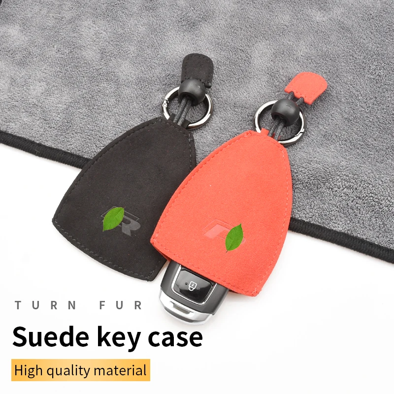 

Suede Imprint R Logo Key Case Key Cover for Volkswagen Polo Eos Golf MK4 MK5 MK6 MK7 Mk8 Beetle Caddy Tiguan Bora Accessories