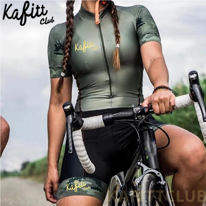 

Kafitt club women's short sleeve triathlon cycling suit tights sweatshirt clothes suit jumpsuit fashion cycling jersey set
