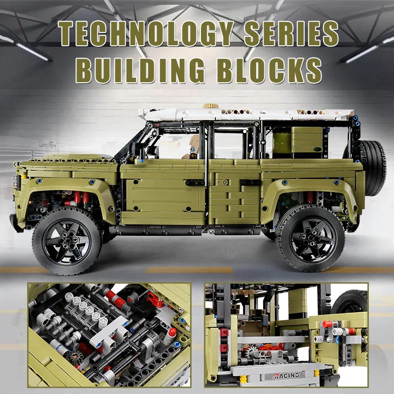 Автомобиль Малый город внедорожник автомобиль Rover Defender совместим с 93018