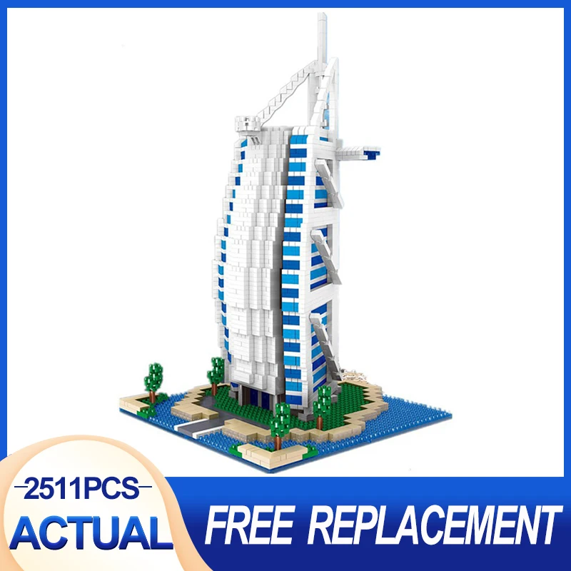 LEZI LZ8017 миниатюрные алмазные мелкие частицы Burj Al арабский конструктор для отеля
