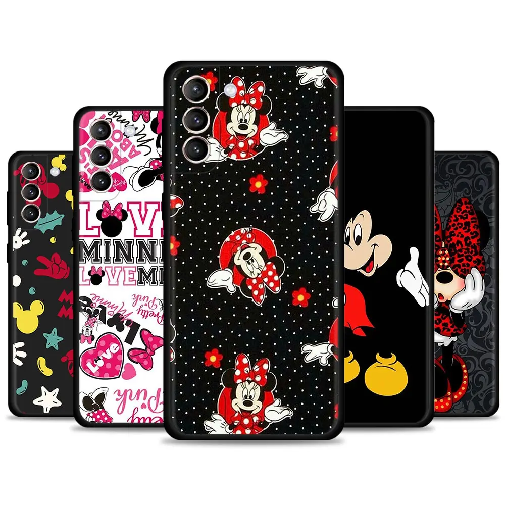 

2021 Phone Case for Samsung Galaxy S10 S9 S8 Plus S10e S7 Edge TPU Case Disney Mickey Mouse Case Black Back Cover
