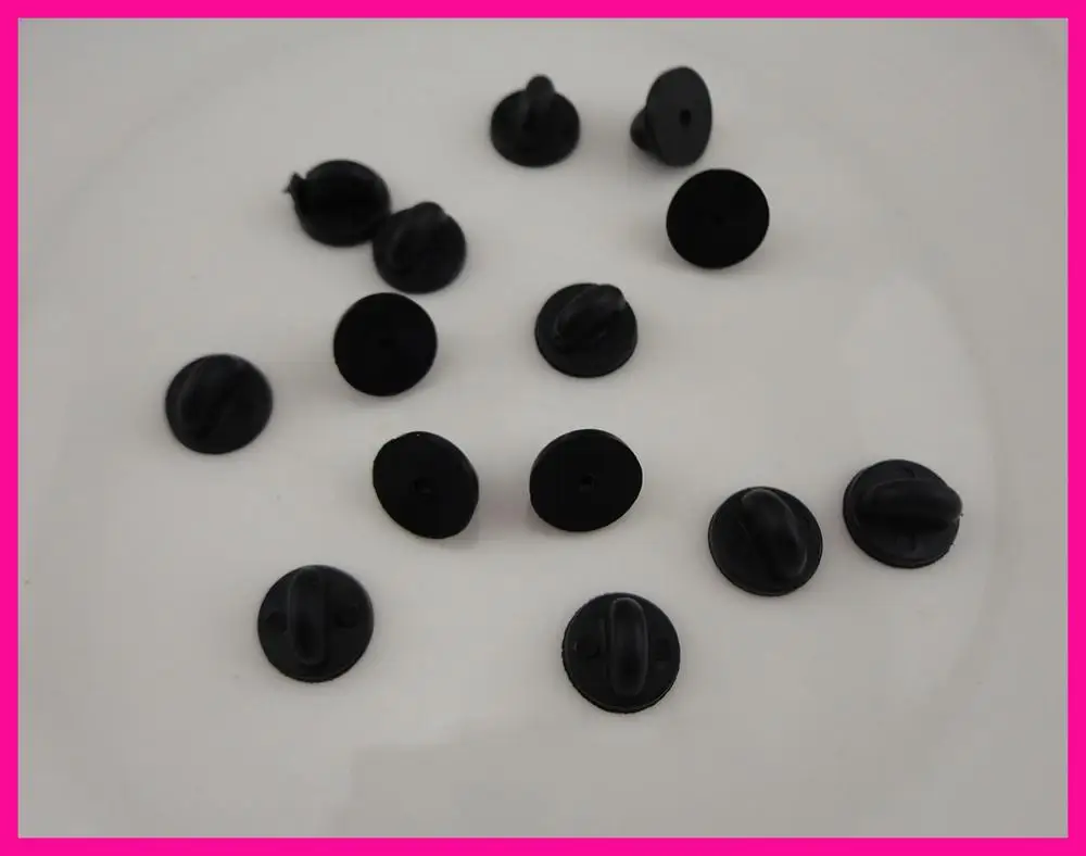 100PCS 1.1cm Black Plastic Butterfly Clip Brooches Badges as pin back for badges DIY jewelry ornament stuff wholesale | Украшения и