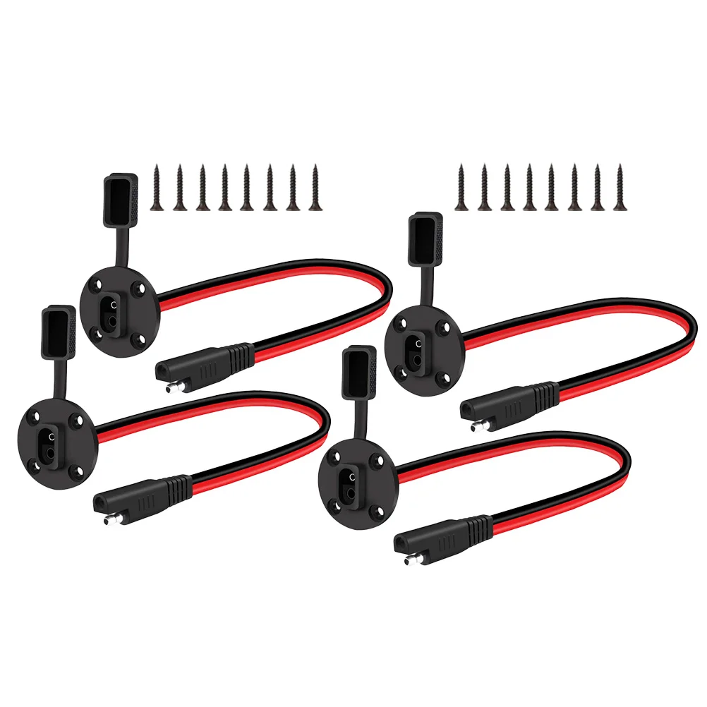 

4 Sets SAE Connect Panel Mount Power Cables for Solar Generator Battery Charger