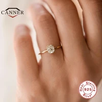 canner real 925 sterling silver fashion mini zircon engagement ring for women rings female gold color fine jewelry gift anillos