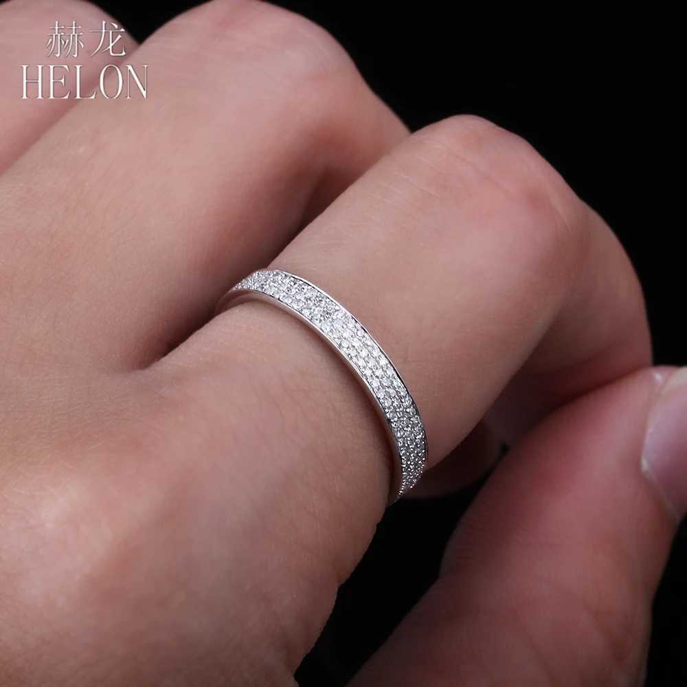 HELON однотонное 14 к белое золото 0.45ct подлинные натуральные бриллианты Половина