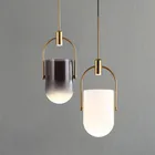 Креативная люстра из дымового стекла в скандинавском стиле, дизайнерское ведро для столовой, прикроватные светодиодные подвесные светильники, бесплатная доставка