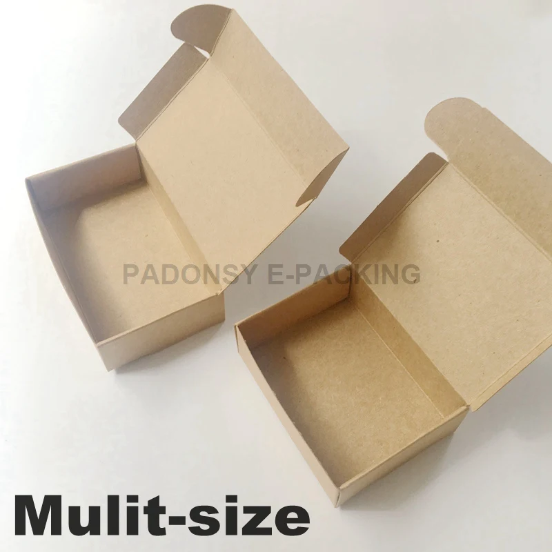 

Wholesale 50pcs Natural Brown Kraft Paper Box Christmas Gift Box Cajas de Carton Soap Packaging Box Wedding Favors Candy Box