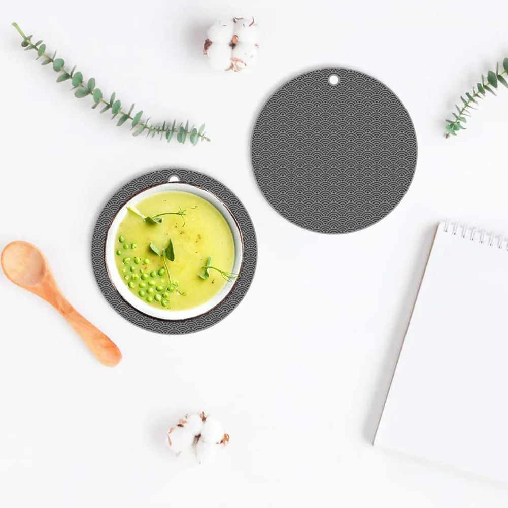 

4PCS Honeycomb Texture Multipurpose Trivet Mat Silicone Pot Pad Heat Resistant Insulation Non-Slip Kitchen Table Counter Dining