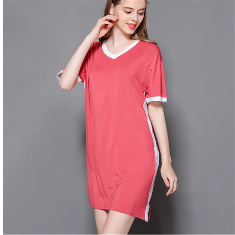 Женское Повседневное платье из модала свободное тонкое с коротким рукавом и