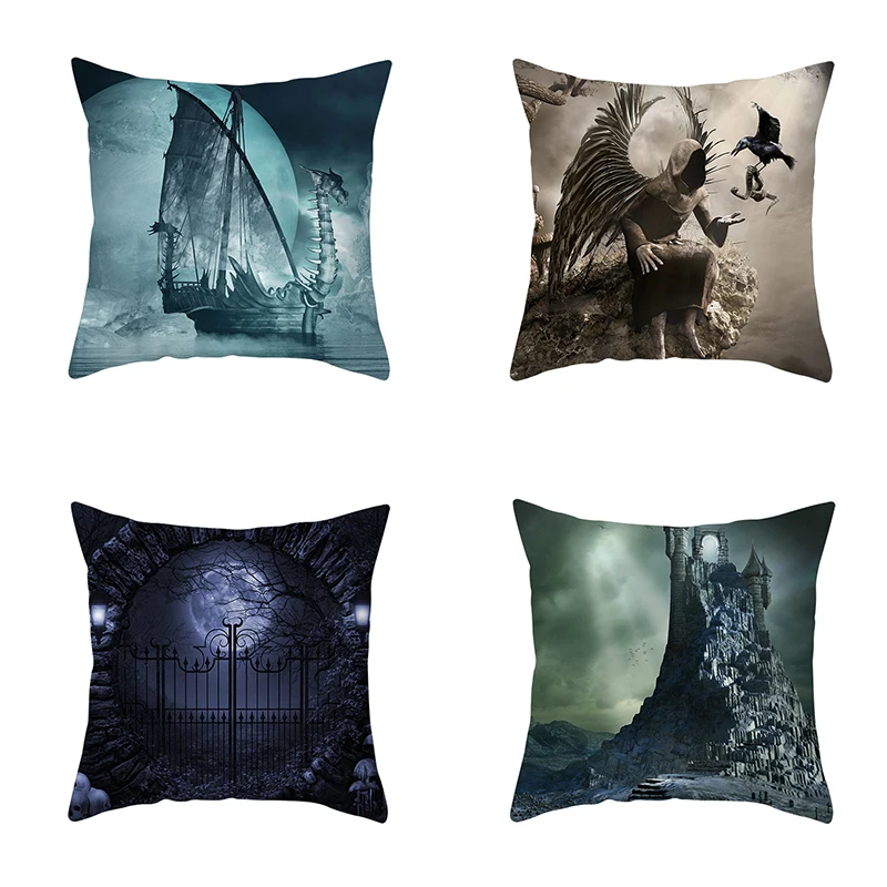 Halloween decor dragon boat moon letter pillowcase home Microfiber soft pillow case comfortable holiday gift cushion cover | Дом и сад
