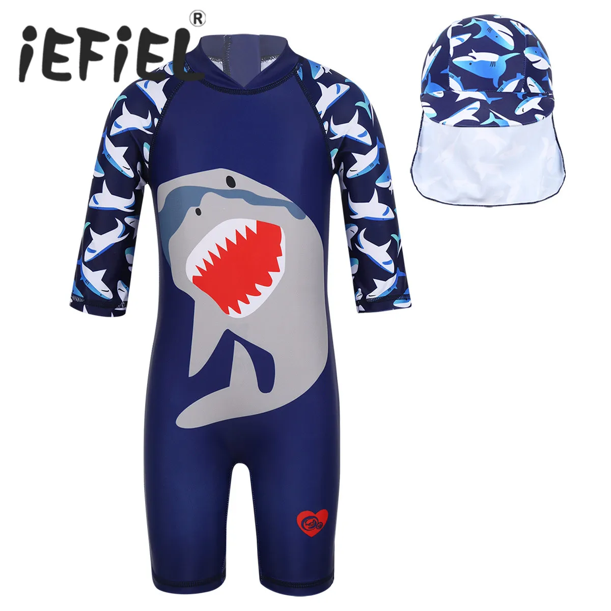 Женский цельный купальник на молнии с принтом акулы|Детские цельные костюмы| |