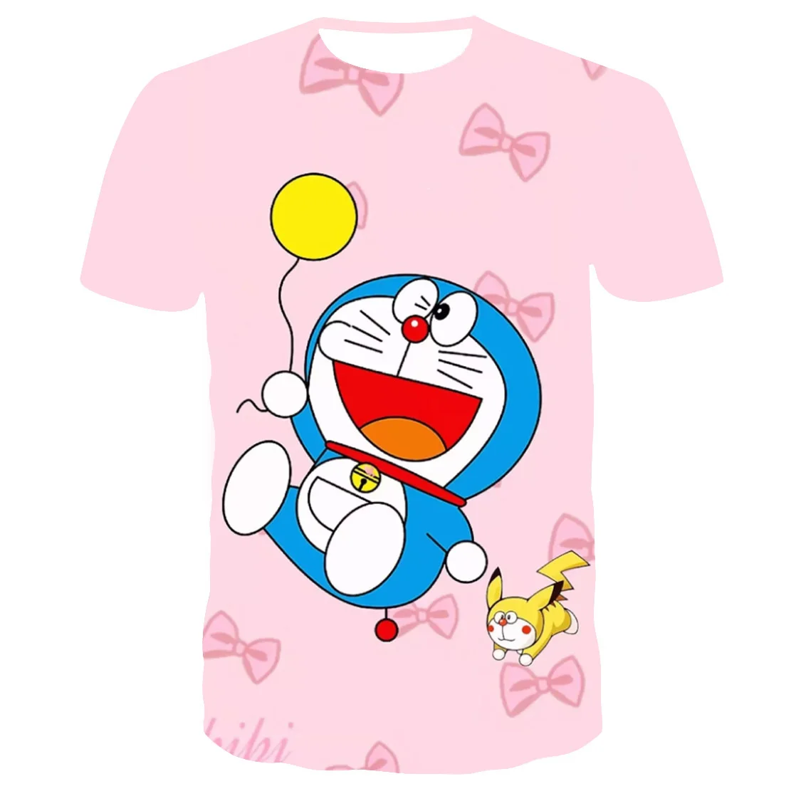 

Fashion New Cute Women's T-shirt Doraemon Ding Dong Cat T-Shirts 3D Digital Printing Men's short sleeve Tops fashion couple Tee