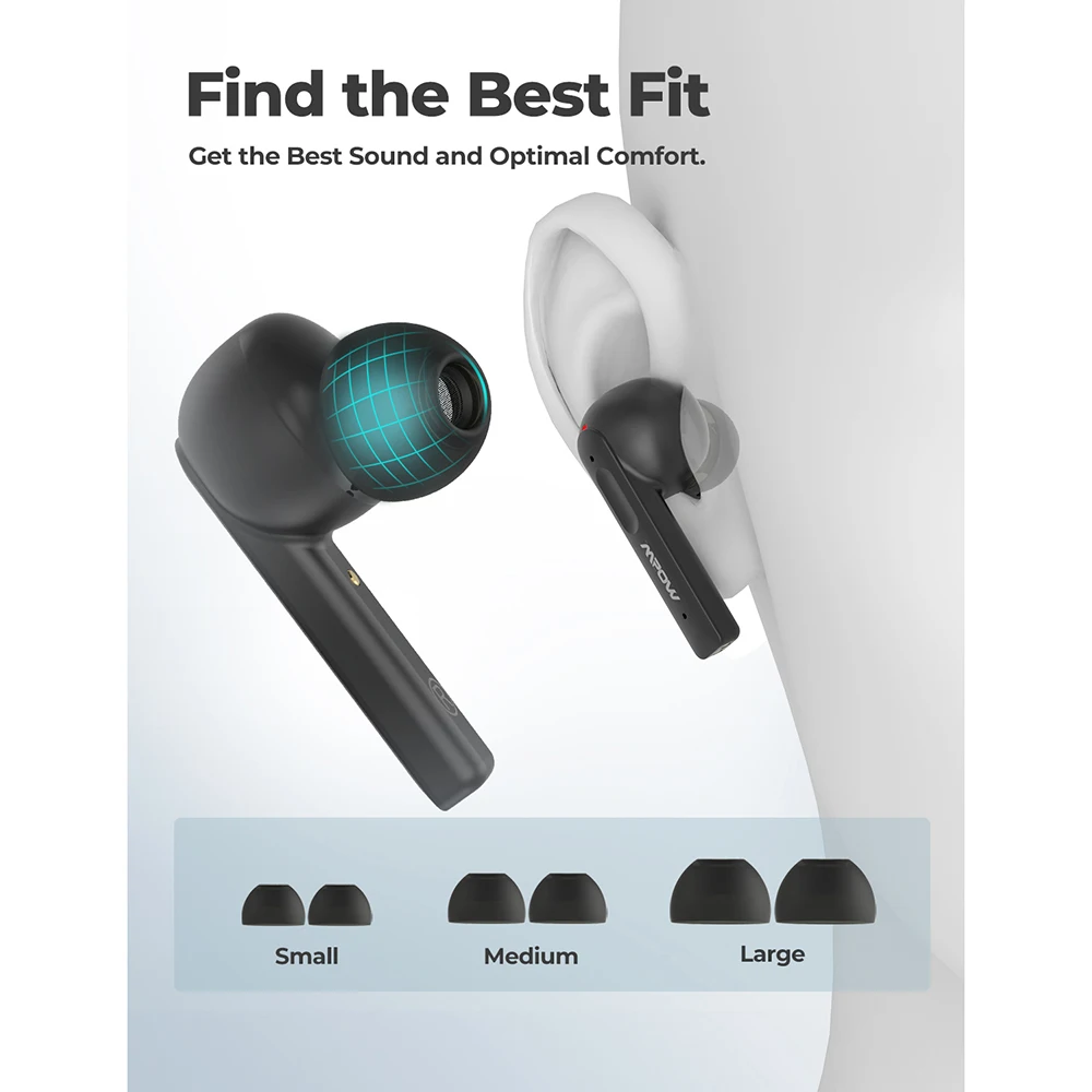 Mpow X3 ANC True Беспроводной наушники Bluetooth 5 0 Active Шум шумоподавления сенсорный