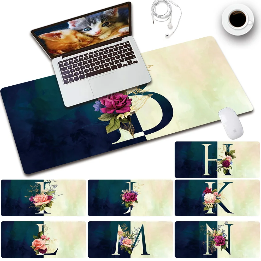 

Mouse Pad Gaming Gamer Computer Pad Portable Large Waterproof PU Leather Initial Name Series Computer Keyboard Mousepad