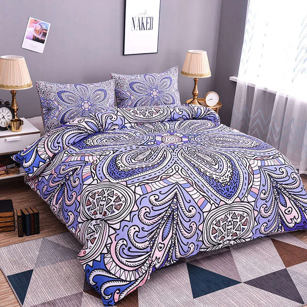 

Homesky Mandala Bedding Set 3D Bohemian Duvet Cover Set Flower Bed Queen King Sizes Comforter Bed Set Bedclothes
