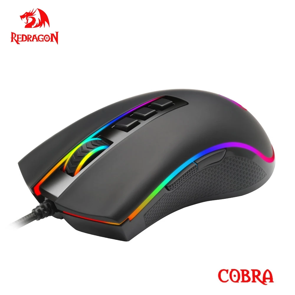 Redragon COBRA M711 RGB Проводная игровая мышь USB 10000 Точек на дюйм 9 кнопки мыши