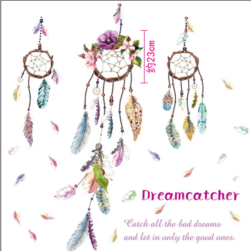 

Креативная Настенная Наклейка с перьями и колокольчиками, украшение для двери гостиной, спальни, Настенная Наклейка для домашнего декора, н...