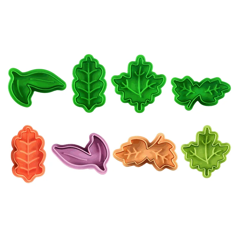 

4 шт./компл. листовая пружина для резки пластика, чистый цвет, «сделай сам», инструмент для выпечки, форма для печенья, форма для листьев, Многофункциональные кухонные приспособления