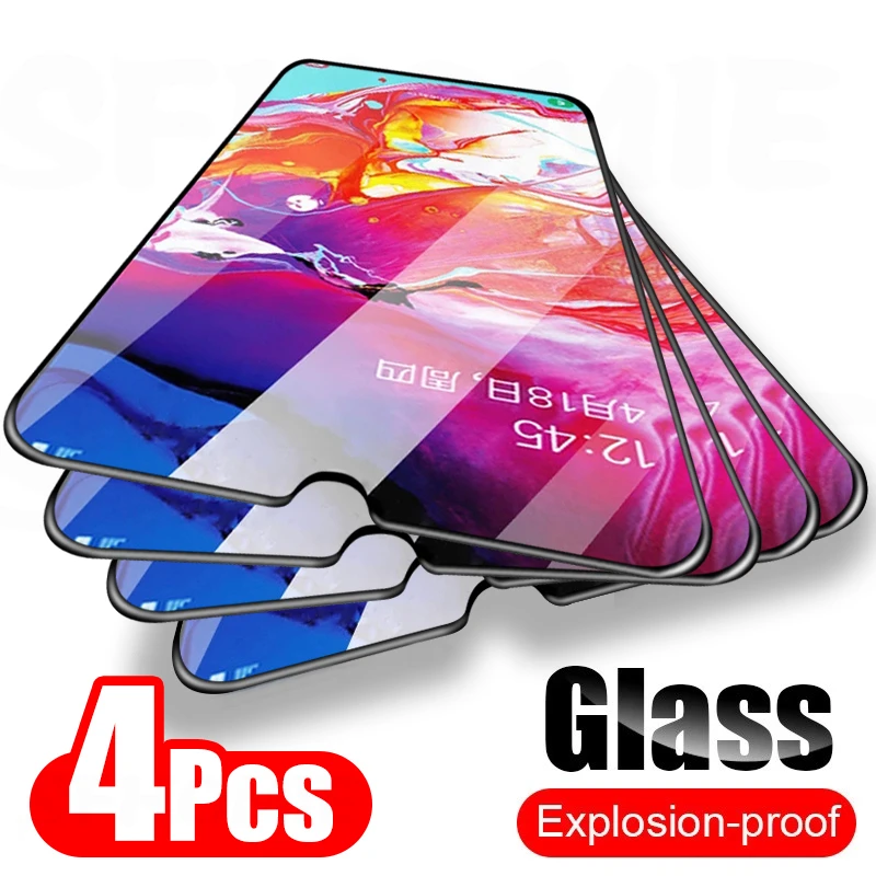 

4Pcs Full Cover Tempered Glass For Samsung Galaxy A50 A70 A51 A71 A30 A20 A10 Screen Protector For Samsung A52 A72 A20E Glass
