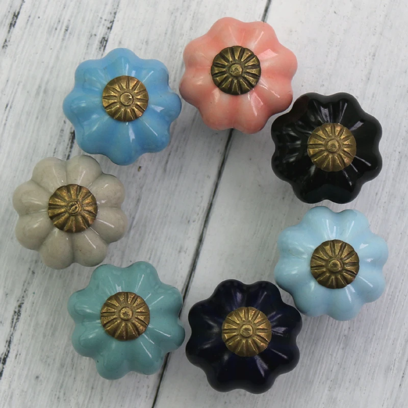 1 шт. маленькая тыквенная керамика детская ручка мебельная для кабинета ящика