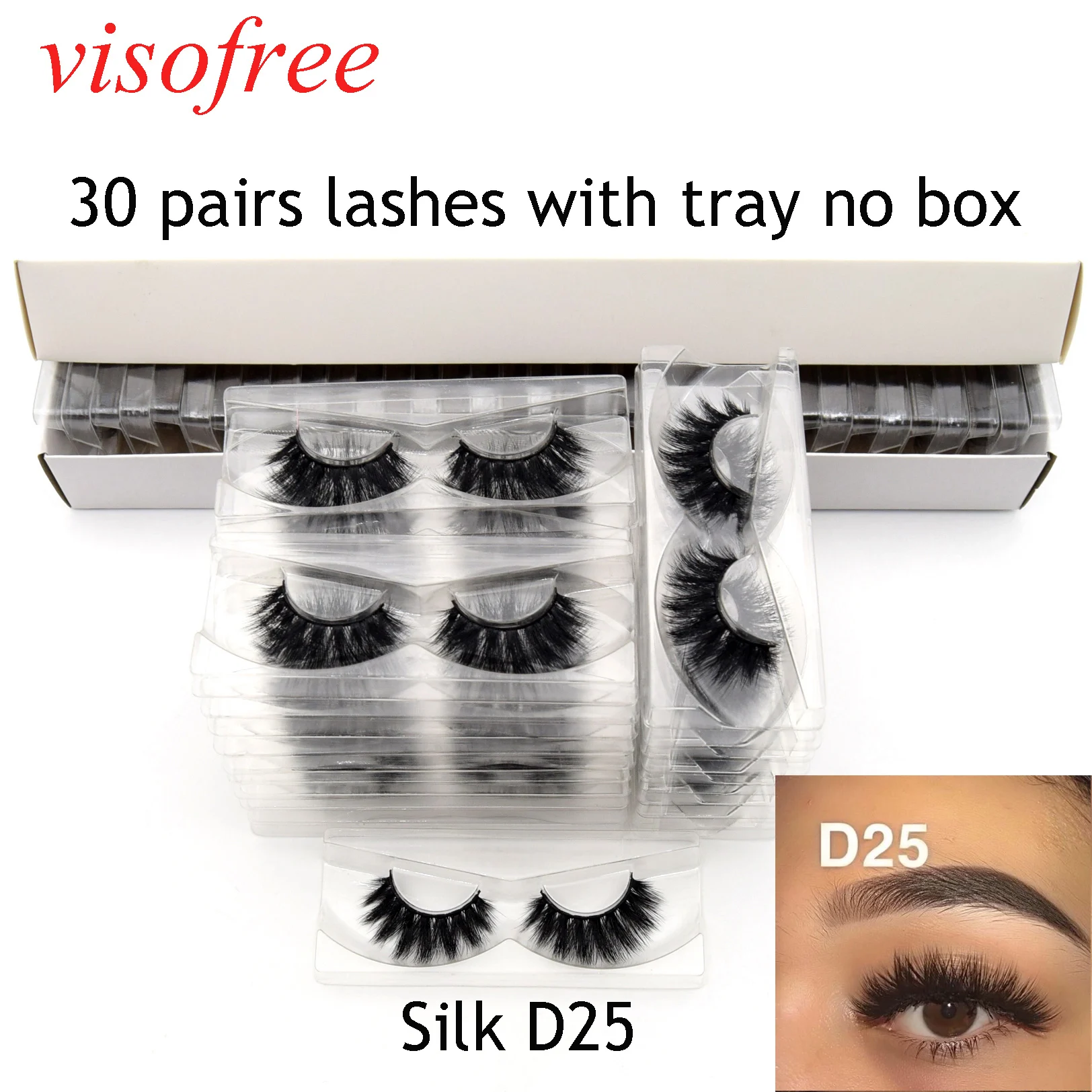 Ресницы Visofree 30 пар/лот 3D из искусственного шелка мягкие Накладные ресницы 100%