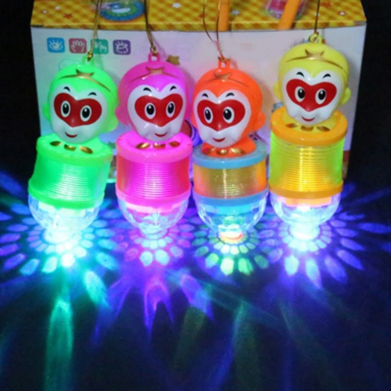 

1PC Led Monkey Rainbow Circle Lighting Up Toys for Kids Children Flashing Festival Rave Cartoon Portable Light Brithday Gifts