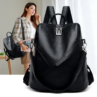 2020 new women fashion backpack real leather middle size daypacks for girl good quality single shoulder bag back bagpacks black