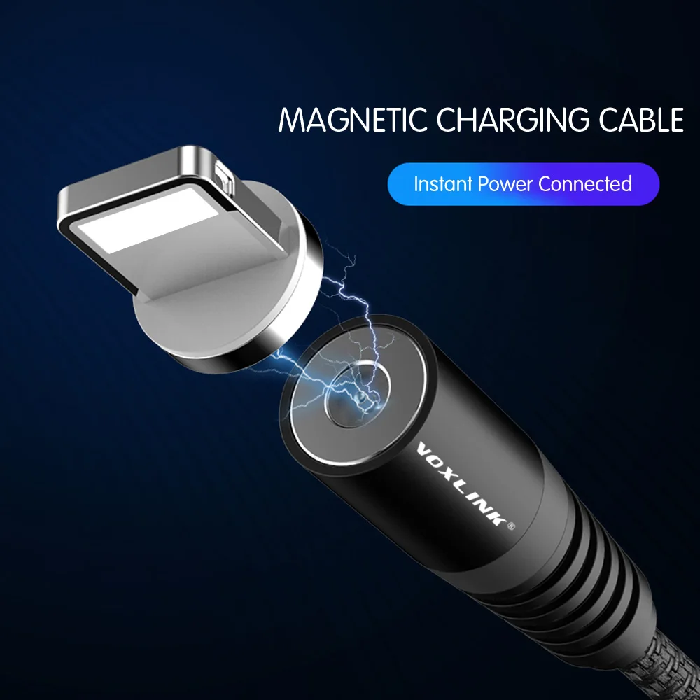 VOXLINK светодиодный магнитный usb-кабель для iPhone Xs Max 8 7 6 и кабель USB type C и кабель Micro usb для samsung Xiaomi huawei htc USB C
