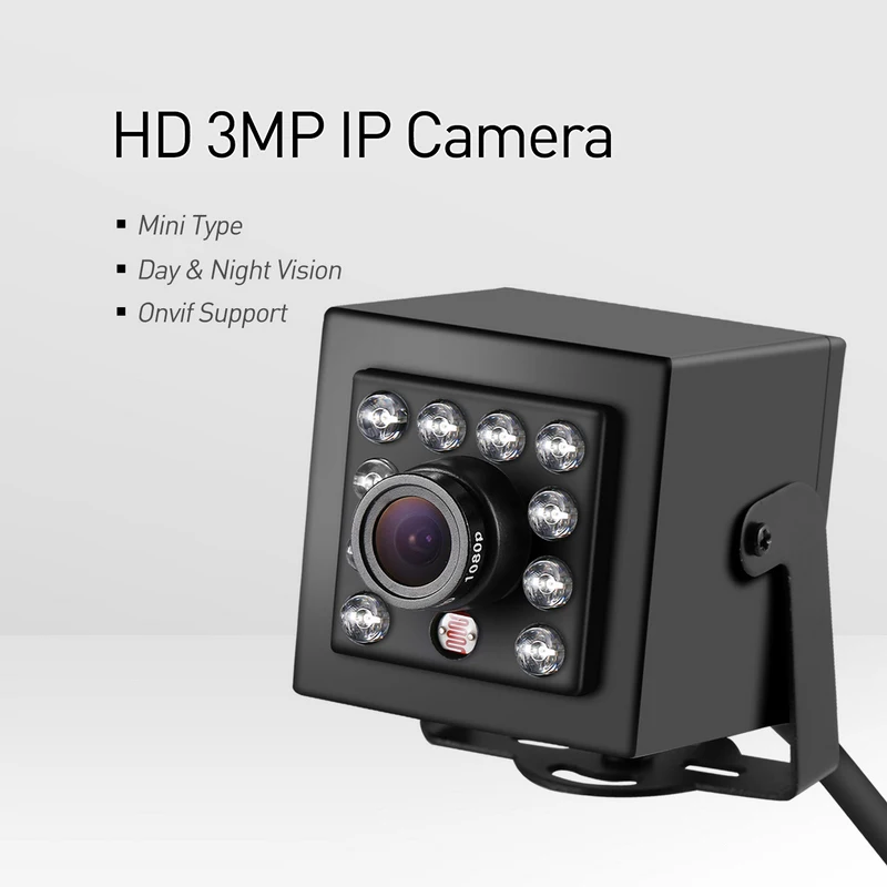Мини камера видеонаблюдения XMEye POE H.265 HD 3 Мп 10 светодиодный ИК 1296P/1080P ночное